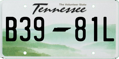 TN license plate B3981L