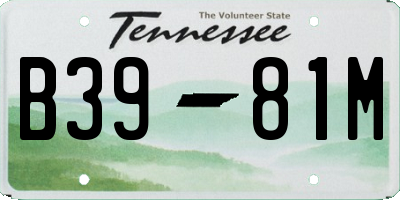 TN license plate B3981M