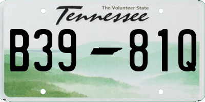 TN license plate B3981Q