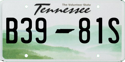 TN license plate B3981S