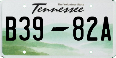 TN license plate B3982A