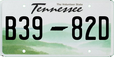 TN license plate B3982D