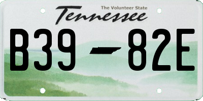 TN license plate B3982E