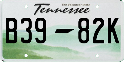 TN license plate B3982K
