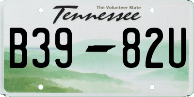 TN license plate B3982U
