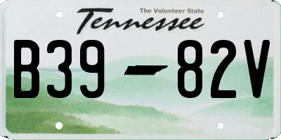 TN license plate B3982V