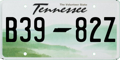 TN license plate B3982Z