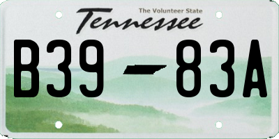 TN license plate B3983A