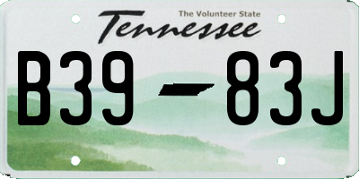 TN license plate B3983J