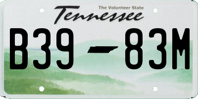TN license plate B3983M