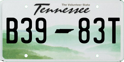 TN license plate B3983T