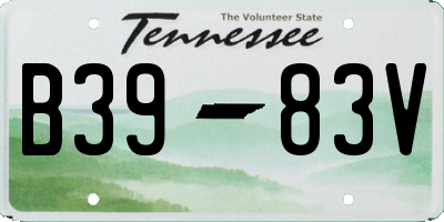 TN license plate B3983V