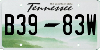 TN license plate B3983W