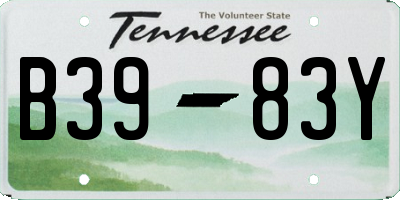 TN license plate B3983Y