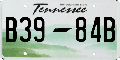 TN license plate B3984B