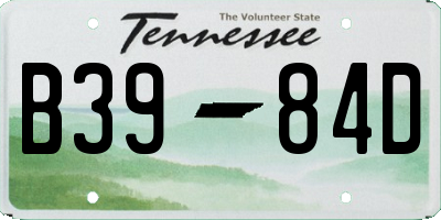 TN license plate B3984D