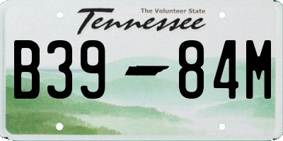 TN license plate B3984M