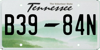 TN license plate B3984N