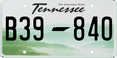TN license plate B3984O