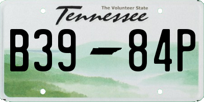 TN license plate B3984P