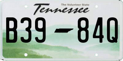 TN license plate B3984Q