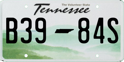 TN license plate B3984S
