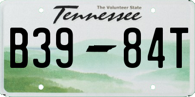 TN license plate B3984T