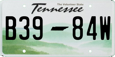 TN license plate B3984W