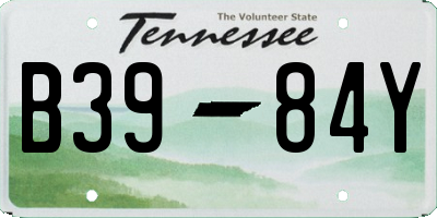 TN license plate B3984Y