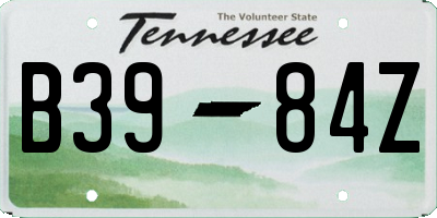 TN license plate B3984Z