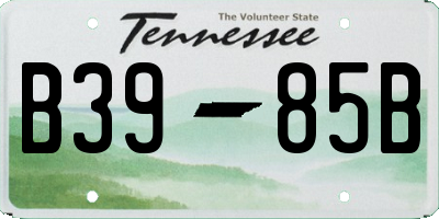 TN license plate B3985B