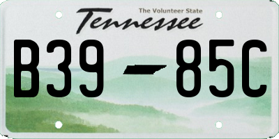 TN license plate B3985C
