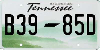 TN license plate B3985D