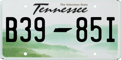 TN license plate B3985I