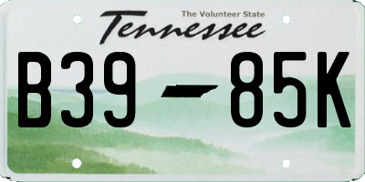 TN license plate B3985K