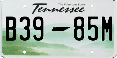 TN license plate B3985M