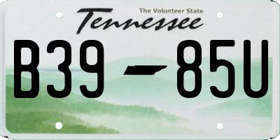 TN license plate B3985U
