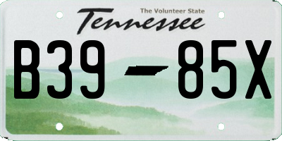 TN license plate B3985X