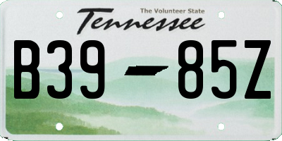 TN license plate B3985Z