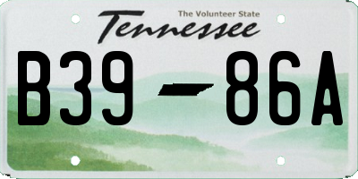 TN license plate B3986A