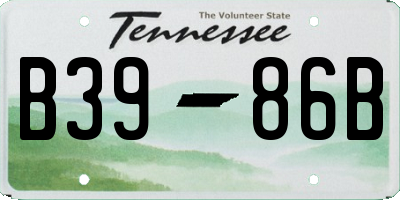 TN license plate B3986B