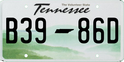 TN license plate B3986D