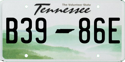 TN license plate B3986E