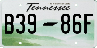 TN license plate B3986F