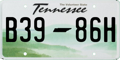 TN license plate B3986H