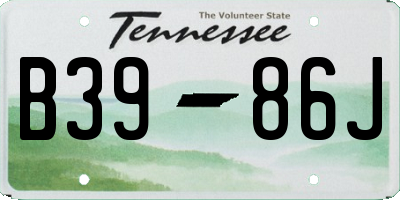 TN license plate B3986J