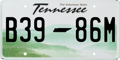TN license plate B3986M