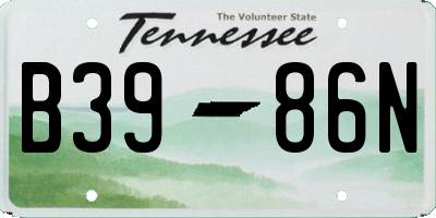 TN license plate B3986N