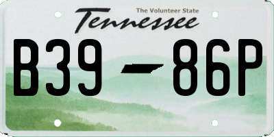 TN license plate B3986P