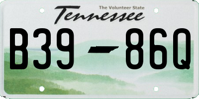 TN license plate B3986Q